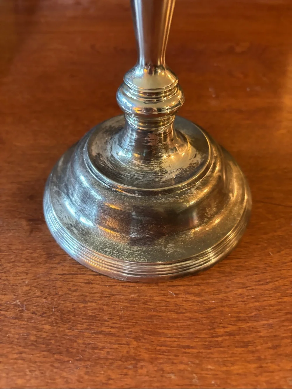 Silver Plated 11” Candlestick with Natural Patina